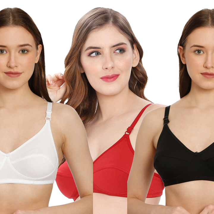 Cotton Non Padded Bra Combo Pack Of 3