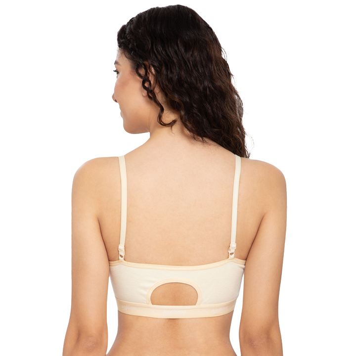 Back side white sports bra