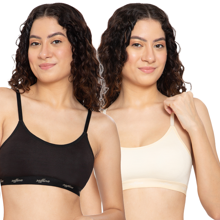 Non Padded Full Coverage Multicolor Sports Bra Pack Of 2